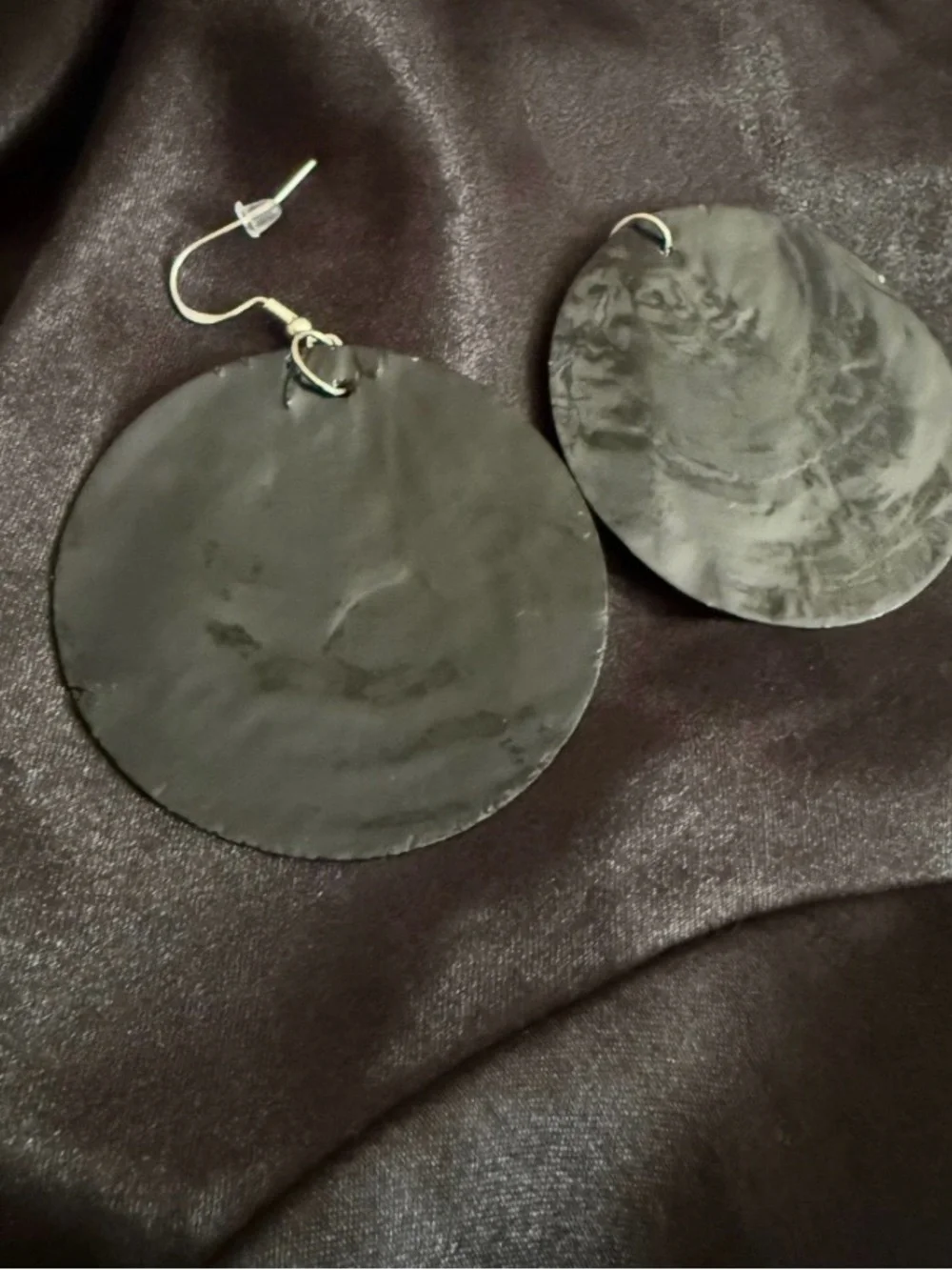 Black Shell Star Earrings, Chaos Witch Celestial Dangles 925 Hooks‎